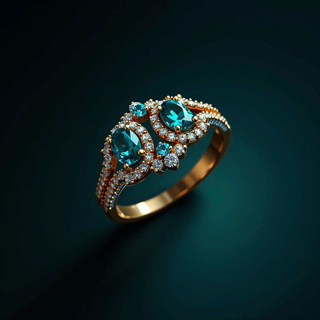 Jewellia - Gioielli di lusso che completano il tuo outfit, design elegante con accenti neon cyan e dettagli dorati, logo moderno e sofisticato